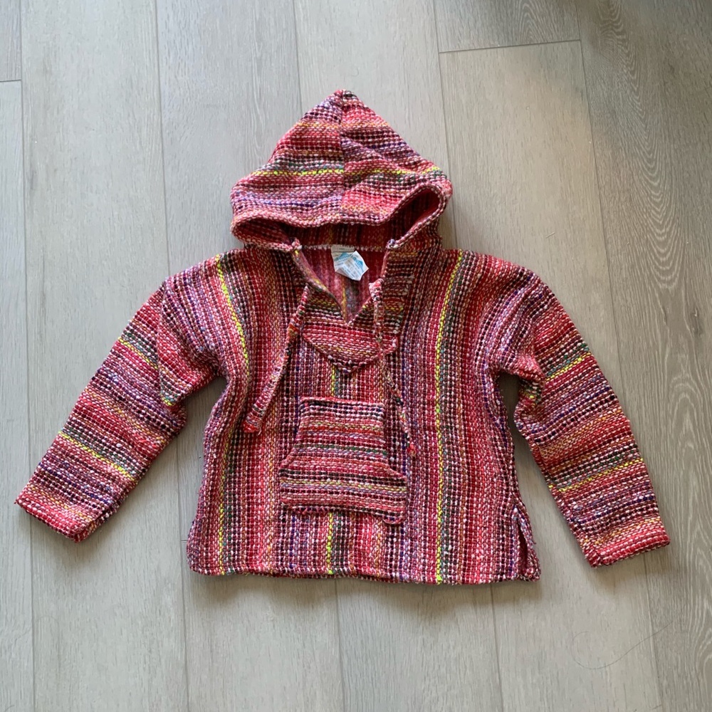 Girls pink Mexican Baja Parka Jacket Sz 5/6